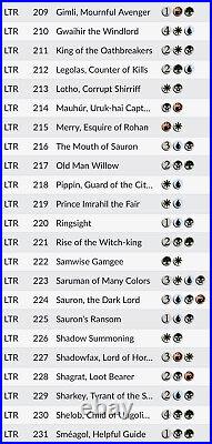 MTG Lord Of The Rings Complete Full Main Set 289 Cards Including 9 Nazgûl NM